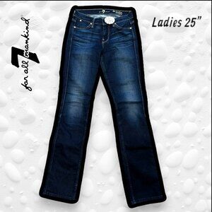 7 For All Mankind "The Modern Straight" Leg Ankle Jeans Stretch Size 25"